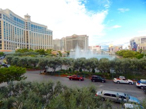 The Bellagio and fountains. 