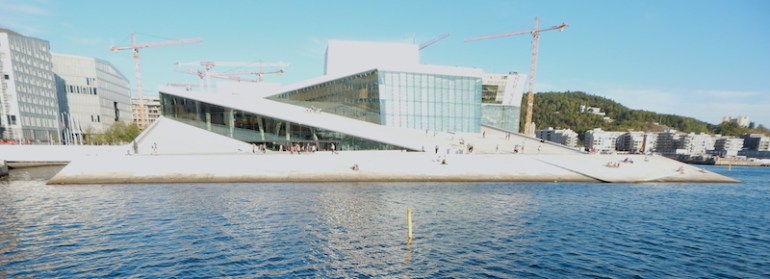 Oslo Opera House with lots of consturction