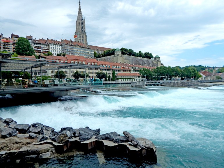 Restaurant with waterfall in Basel