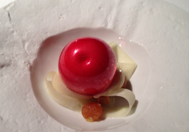 Baked apple caramel sphere