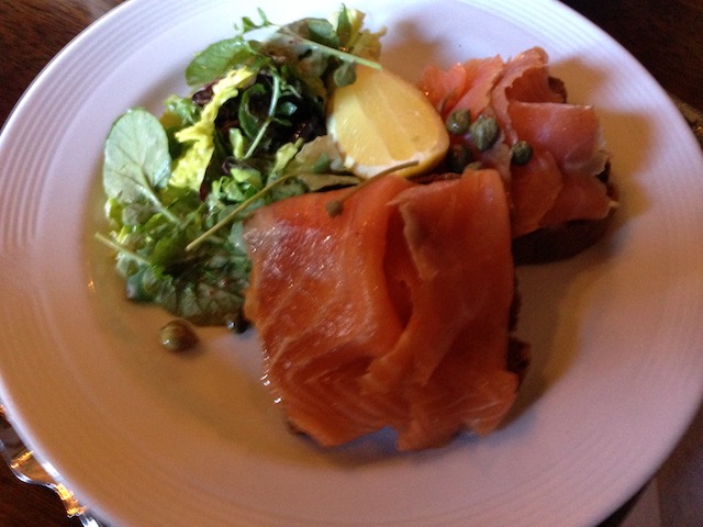 Smoked salmon sandwich