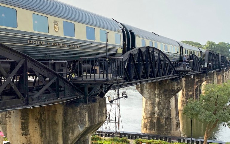 Train crossing the river