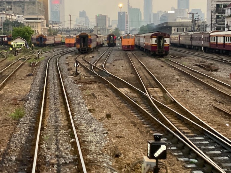 Trains while leaving