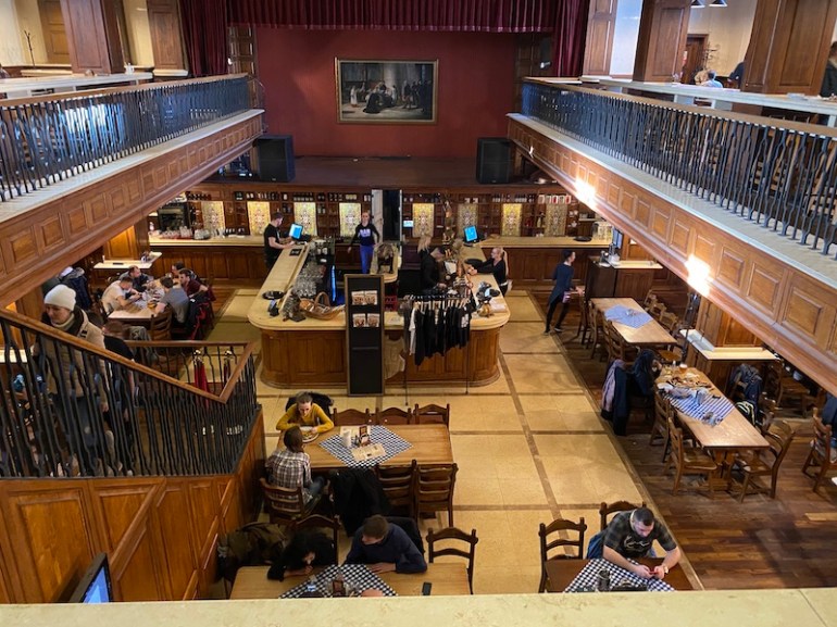 Inside the big restaurant